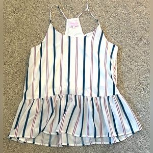 Pink Lily Striped Tank Top Size Small